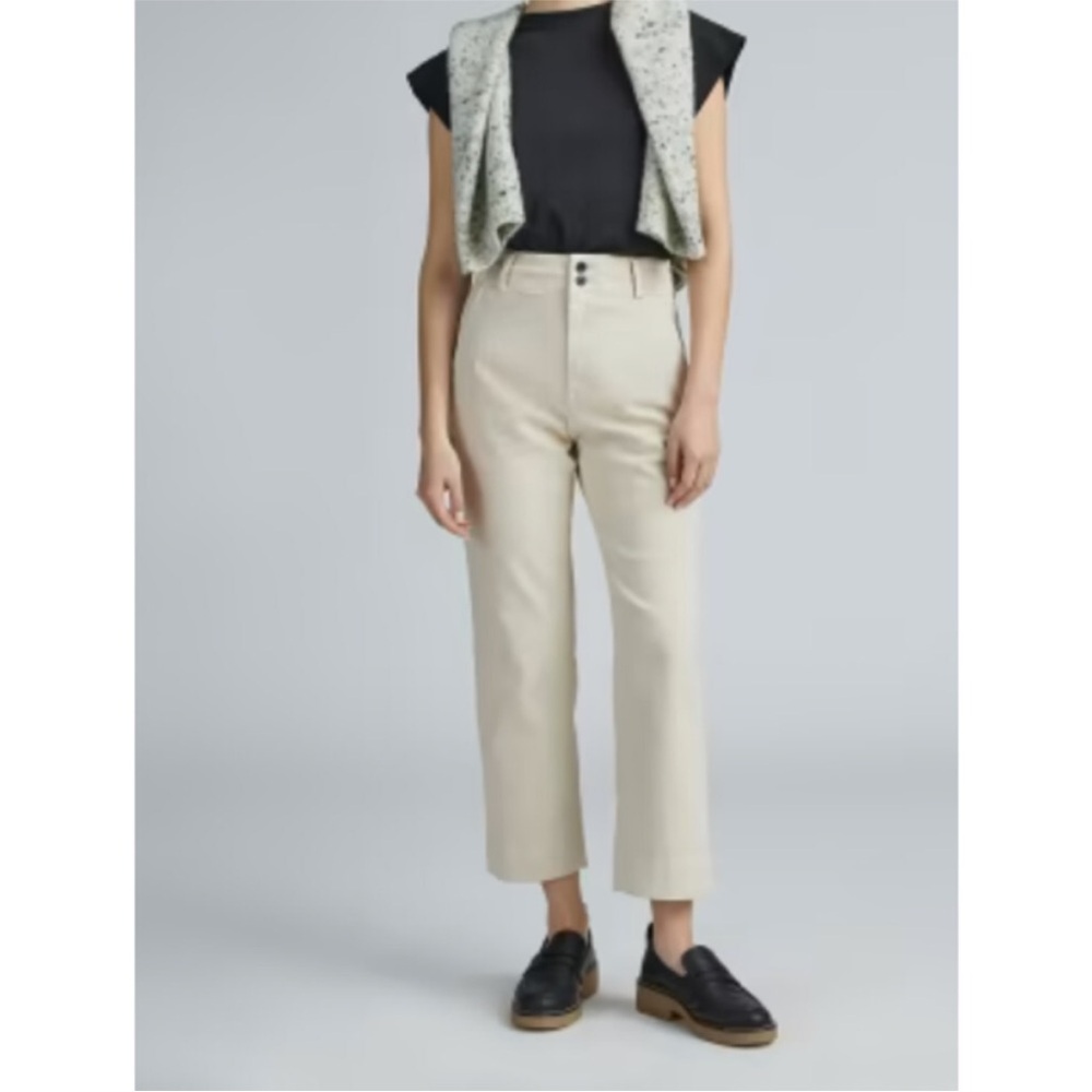 Everlane The Organic Straight-Leg Pants Size 6 Stone NWT